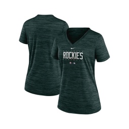 Womens Green Colorado Rockies City Connect Velocity Practice Performance V-Neck T-shirt
