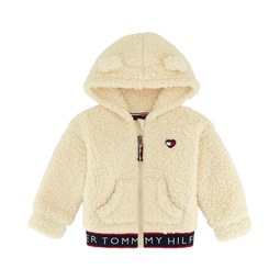 Baby Girls Minky Hooded Jacket
