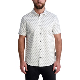 Karl Lagerfeld Mens Asymmetric Logo Print Short Sleeve Shirt