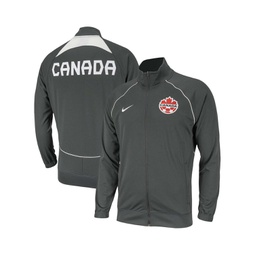 Mens Gray Canada Soccer Anthem Raglan Full-Zip Jacket
