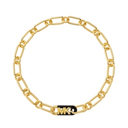 14K Gold Plated Black Empire Link Chain Necklace