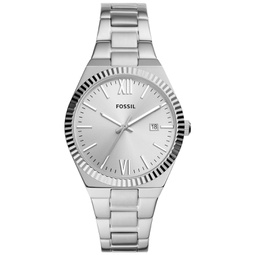Womens Scarlette Three-Hand Date Silver-Tone Stainless Steel Watch 38mm