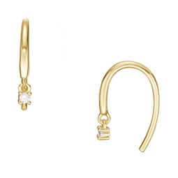 All Stacked Up Gold-Tone Sterling Silver Pull Through Earrings