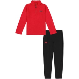 Little Boys Game On Quarter Zip Twist Top and Joggers Set