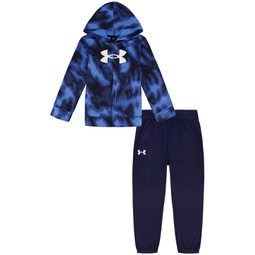 Little Boys Valley Etch Zip-Up Hoodie and Joggers Set