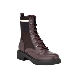 Womens Tesse Logo Lace up Combat Booties
