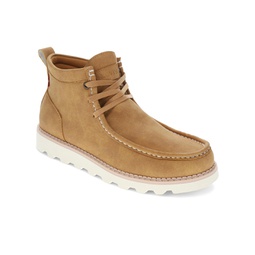 Mens Joshua Faux Leather Lace-Up Boots