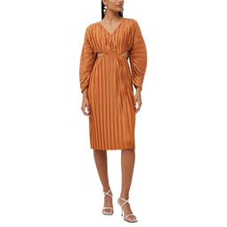 Womens Regi Pleated Cutout Midi Dress