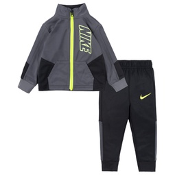 Baby Boys Block Full Zip Tricot Jacket and Matching Pants 2 Piece Set