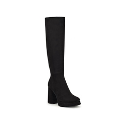 Womens Vadda Block Heel Square Toe Dress Wide Calf Boots