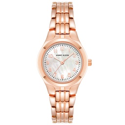 Womens Quartz Rose Gold-Tone Alloy Bracelet Watch 26mm