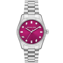 Womens Lexington Three-Hand Silver-Tone Stainless Steel Watch 38mm