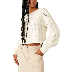 Womens Sandre Cable-Knit Sweater