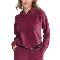 Womens Velour Pullover Hoodie