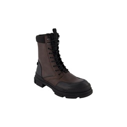 Mens Side Zip Tall Rubber Lug Sole Boots