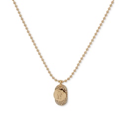 Gold-Tone Crystal & Logo Charm Pendant Necklace 16 + 3 extender