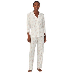 Womens 3/4-Sleeve Pajamas Set