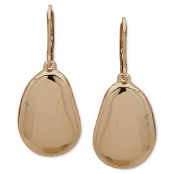 Gold-Tone Large Puffy Pebble Drop Earrings