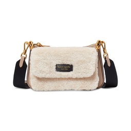 Double Up Faux Shearling Crossbody