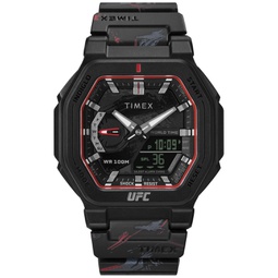 UFC Mens Colossus Analog-Digital Black Polyurethane Watch 45mm