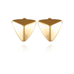 Gold-Tone Pyramid Clip On Earrings