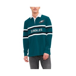 Mens Green Philadelphia Eagles Cory Varsity Rugby Long Sleeve T-shirt