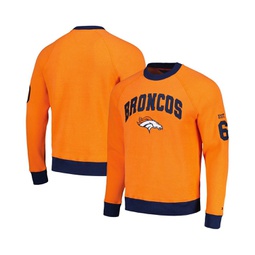Mens Orange Denver Broncos Reese Raglan Tri-Blend Pullover Sweatshirt