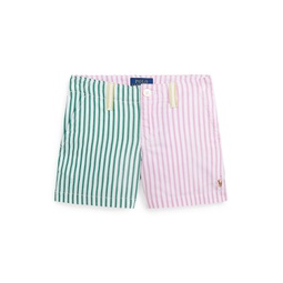 Toddler and Little Girls Striped Cotton Fun Shorts