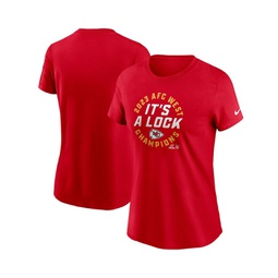 Womens Red Kansas City Chiefs 2023 AFC West Division Champions Locker Room Trophy Collection T-shirt