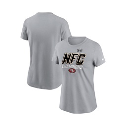 Womens Gray San Francisco 49ers 2023 NFC Champions Iconic T-shirt