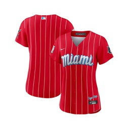 Womens Red Miami Marlins City Connect Replica Jersey