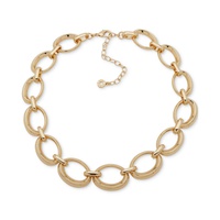 Gold-Tone Oval Link Collar Necklace 16 + 3 extender