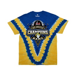 Mens Blue Los Angeles Rams Super Bowl LVI Champions V-Dye T-Shirt