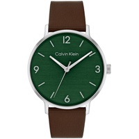 Mens Modern Brown Leather Watch 42mm