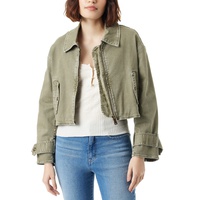 Womens Mesa Cropped Cotton Moto Jacket