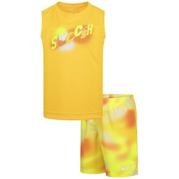 Little Boys Hazy Rays Tank Top & Printed Mesh Shorts 2 Piece Set