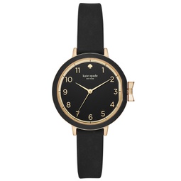Womens Park Row Black Silicone Strap Watch 34mm