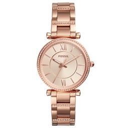Womens Carlie Rose Gold-Tone Stainless Steel Bracelet Watch 35mm