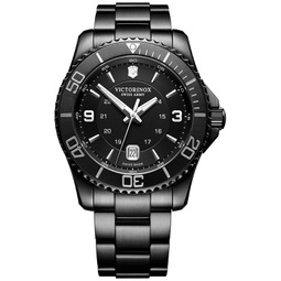 Mens Swiss Maverick Black Edition Black PVD Stainless Steel Bracelet Watch 43mm