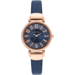 Womens Navy Blue Leather Strap Watch 30mm