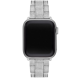 Womens Pave Silver-Tone Stainless Steel Apple Watch Band 38mm or 40mm