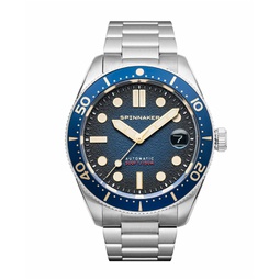 Mens Croft Mid-Size Automatic Regiment Blue with Silver-Tone Solid Stainless Steel Bracelet Watch 40mm