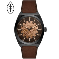 Mens Everett Brown Leather Strap Watch 42mm