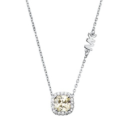 Womens Cushion Halo Pendant with Cubic Zirconia Clear Stones