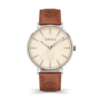 Mens Kinsley 3 Hands Wheat Leather Strap Watch 42mm
