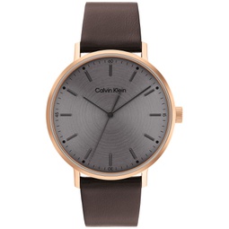 Brown Leather Strap Watch 42mm