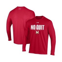 Mens Red Maryland Terrapins Shooter Performance Long Sleeve T-shirt