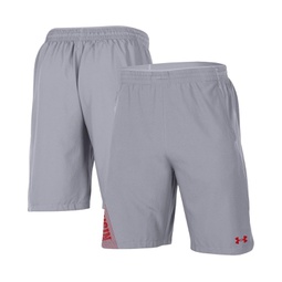 Mens Gray Wisconsin Badgers 2021 Sideline Woven Shorts