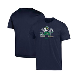 Mens Navy Notre Dame Fighting Irish School Mascot Logo Performance Cotton T-shirt