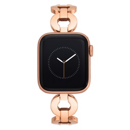 Womens Rose Gold-Tone Stainless Steel Open Link Bracelet Compatible with 38/40/41mm Apple Watch